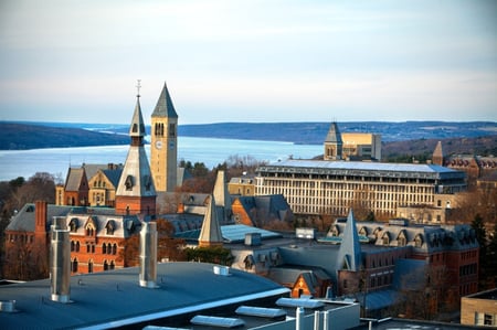 Gorgeous view of Cornell campus and river